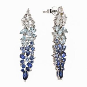 Luxury Design Gradient Gemstone Dangle Earrings