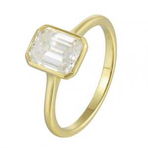 Emerald Cut Moissanite Solitaire Ring for Women