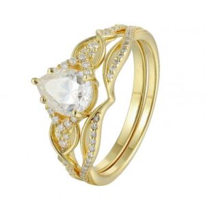 Twisted Vine Heart Moissanite Bridal Ring Set