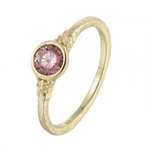 Natural morganite stone solitaire ring