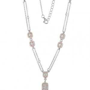 Custom Silver Double Strand Drop Y Necklace