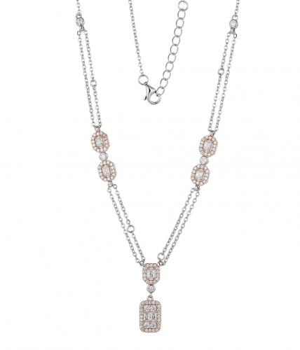 Custom Silver Double Strand Drop Y Necklace