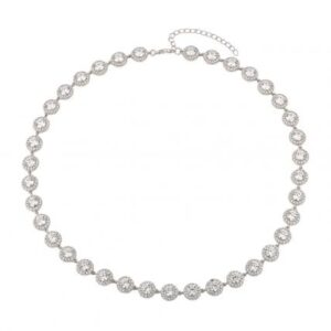 luxury round halo moissanite statement choker necklace