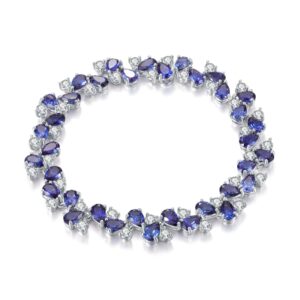 Luxury 925 silver blue moissanite tennis link bracelet
