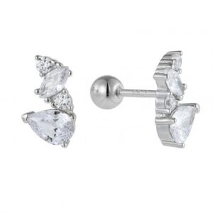 925 Sterling Silver Piercing Ear Jewelry Climber Screw Back Cartilage Piercing Jewelry For Women