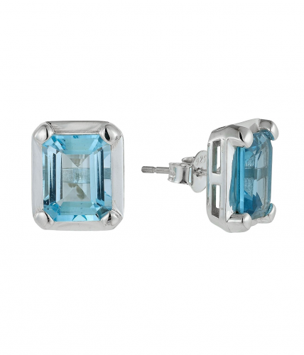 Rectangle Sky Blue Topaz Gemstone Earring