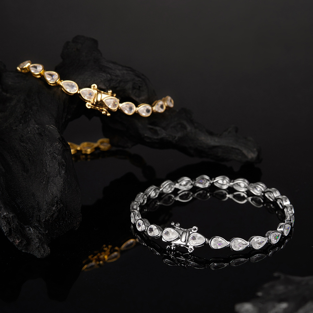 gold plated moissanite tennis bracelet - Image 3