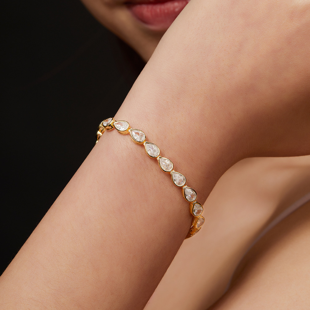 gold plated moissanite tennis bracelet - Image 2