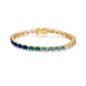 rainbow sapphire tennis bracelet
