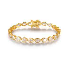 gold plated moissanite tennis bracelet