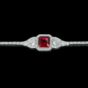 7ct vintage art deco lab grown ruby bracelet 925 silver gold plated high carbon diamonds wholesale jewelry