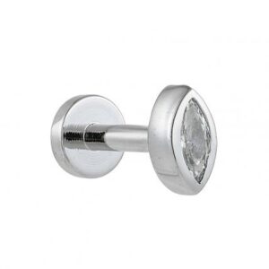 marquise moissanite 925 sterling silver threaded piercing stud wholesale