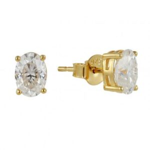 925 sterling silver oval cut cz stud earrings wholesale