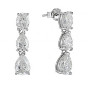 925 sterling silver pear shape moissanite drop dangle earrings wholesale fine jewelry nickel free