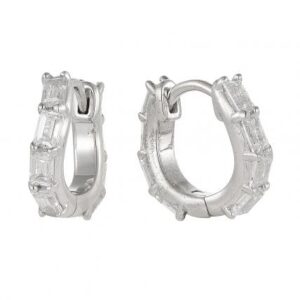 925 sterling silver baguette moissanite hoop earrings wholesale